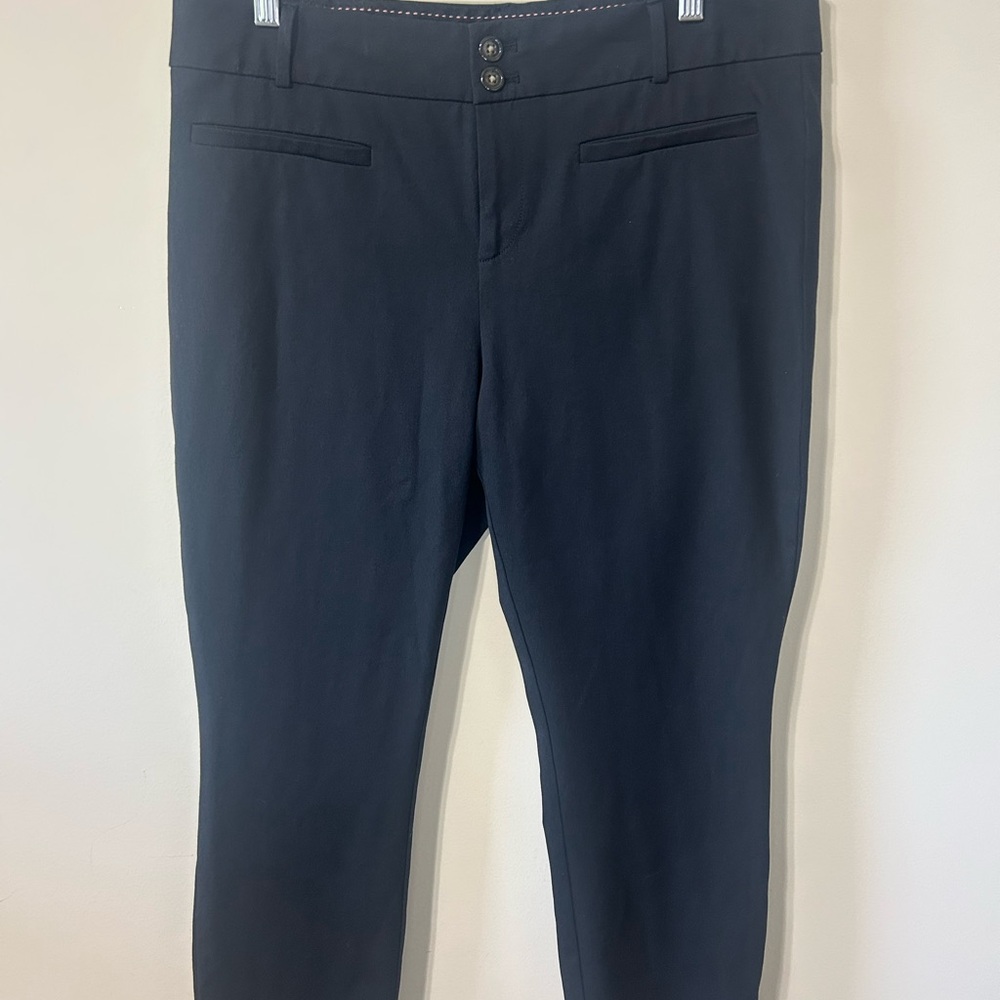 Anthropologie The Essential Slim Black Trouser Pants Business Casual Size 12